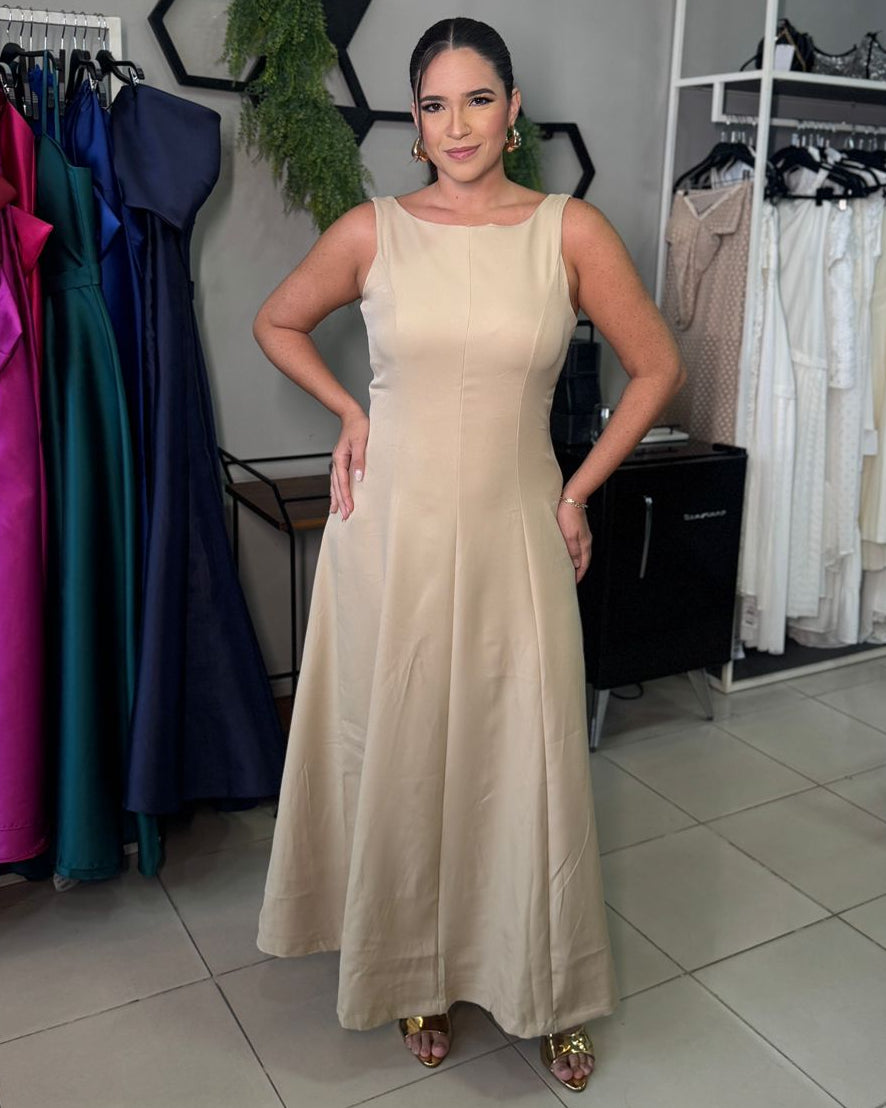 Vestido Godê Longuete Alfaiataria